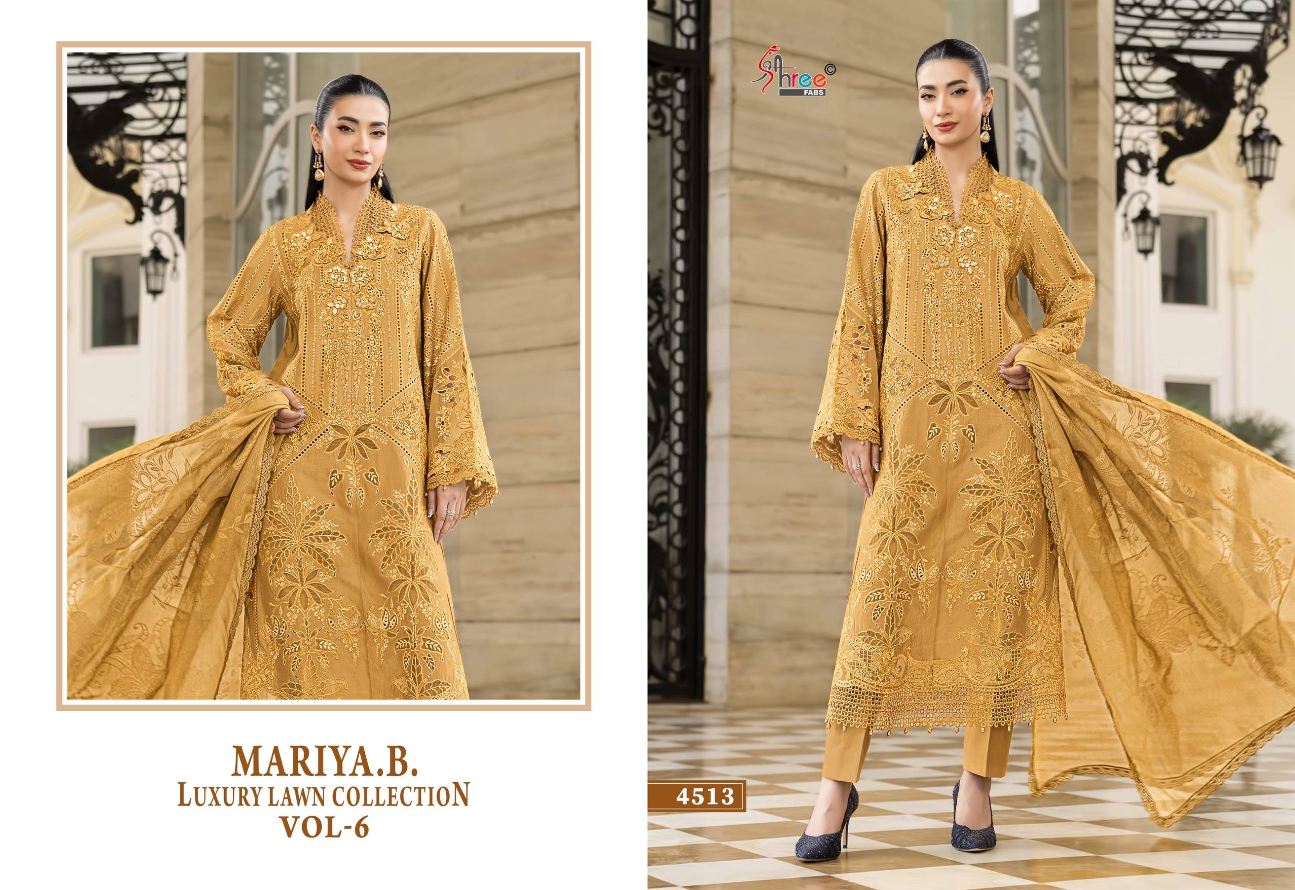 MARIYA B LUXURY LAWN COLLECTION VOL-6 By Shree Fabs Indian Traditional casual wear Pakistani pure cotton dresses At Wholesale Price